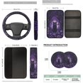 thumbnail image 7 of XYZCANDO Black Cat 14 Pieces Car Seat Covers Full Set Steering Wheel Cover Center Console Pad Seat Belt Pads Headrest Covers Cup Coasters for Most Cars SUVs Sedans, 7 of 7