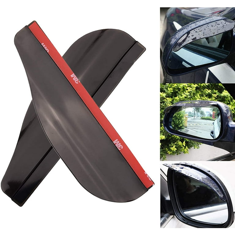 2x Black Car Rearview Side Mirror Rain Board Eyebrow Guard Sun Visor Auto  Parts