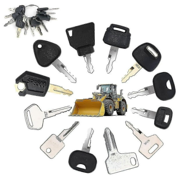 12 Keys Heavy Equipment Construction Ignition Key For Caterpillar Jcb Yanmar Kobelco For Volvo BOBCAT Hitachi Komatsu Excavator