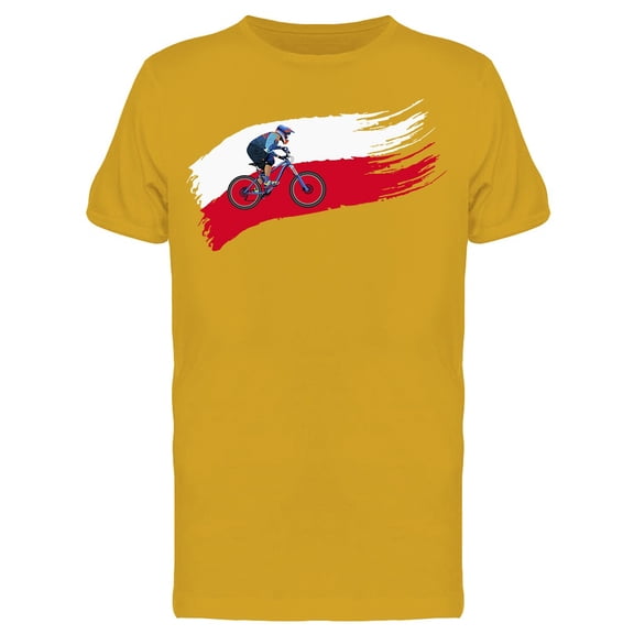 Cyclist Flag Of Poland T-Shirt Men -Image by Shutterstock, Male Small