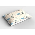 thumbnail image 2 of Ambesonne Mermaid Pillow Sham 2 Pack, Balloon Fish Hearts, 30"x20", Pale Blue Black Cream, 2 of 3