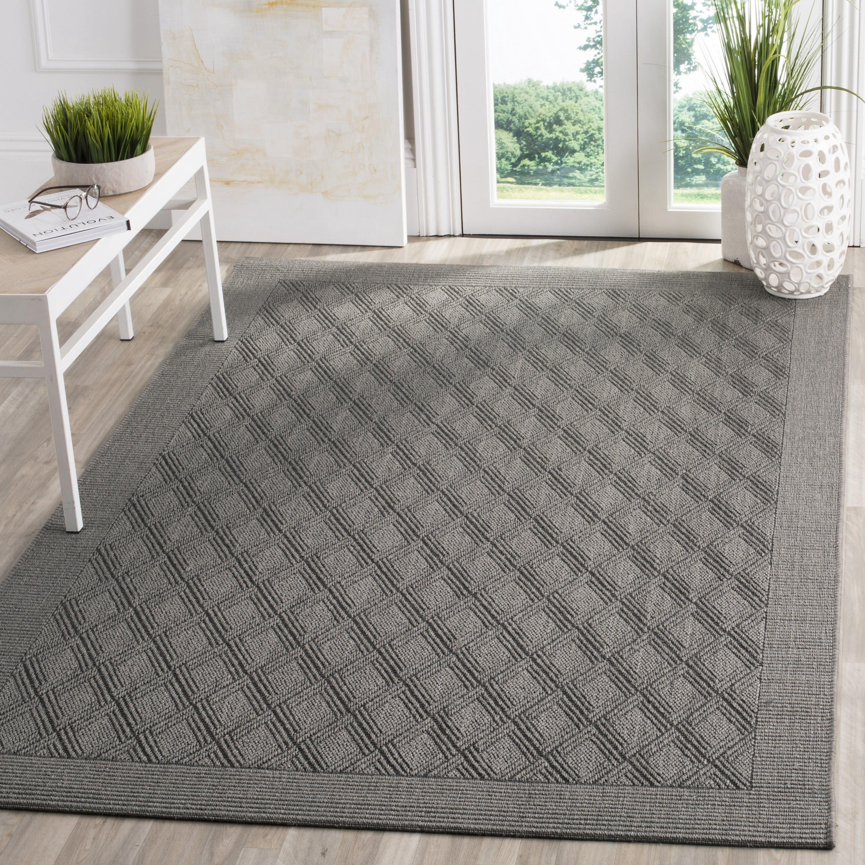 SAFAVIEH Palm Beach Femie Geometric Area Rug, Ash, 8' x 11'