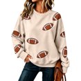 thumbnail image 3 of Clossjun Football Print Sweatshirts for Women Oversized Crewneck Game Day Hoodies Casual Loose Fit Pullover Tops for Vacation M, 3 of 6