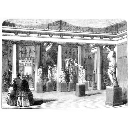 The Illustrated London News Etching From 1854. The Greekcourt At The Crystal Palace,sydenham by John Short / Design Pics (38 x 28)