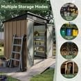 thumbnail image 6 of Aoxun 6.1x4.2x6 ft Outdoor Metal Storage Shed with Sloping Roof, Lockable, Galvanized Steel, Brown, 6 of 8
