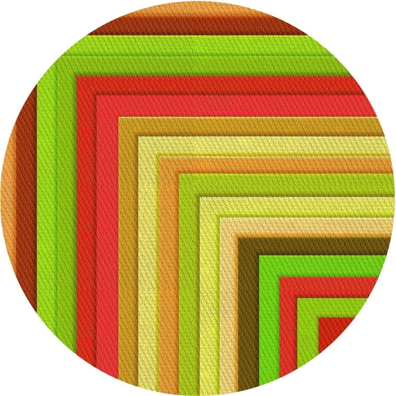 Ahgly Company Machine Washable Indoor Round Transitional Chameleon Green Area Rugs, 4' Round