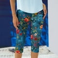 thumbnail image 5 of Sexlip Women's Straight Leg Comfort Capri w/Tummy Control and Secret Pocket Blue L, 5 of 6