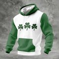thumbnail image 1 of Ceisia Men's St. Patrick's Day EKG Four-Leaf Clover Hoodie | Waffle Knit Slim Long-Sleeve Casual Sweatshirt Gift, 1 of 3