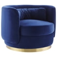 thumbnail image 2 of Modway Relish Performance Velvet Swivel Chair in Gold Navy, 2 of 7