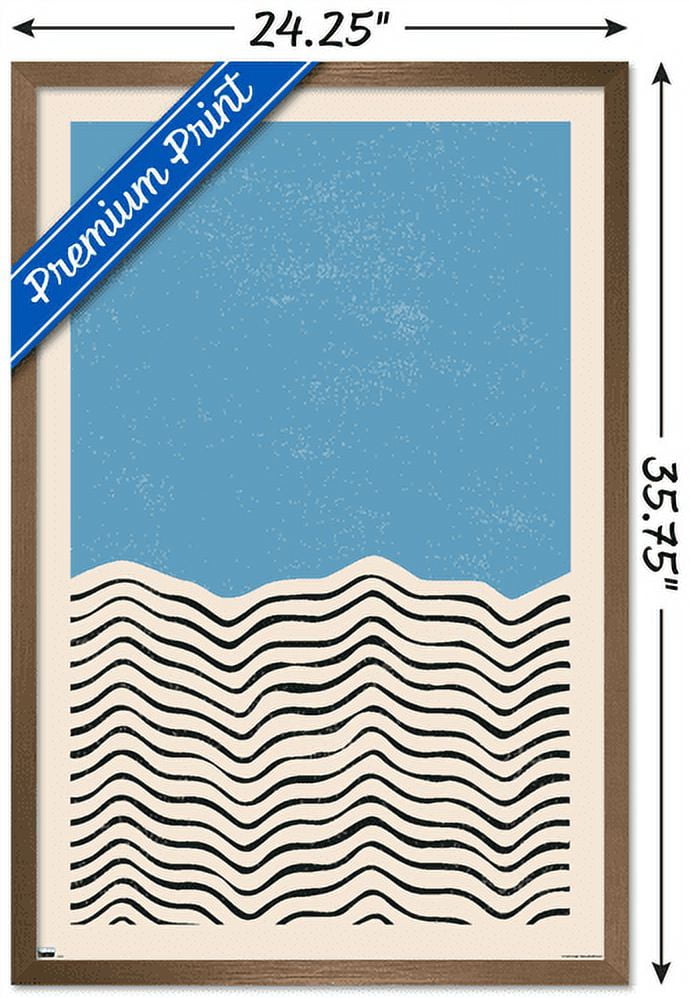 Geometric - Blue Wall Poster, 22.375" x 34", Framed