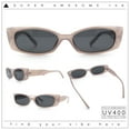 thumbnail image 2 of Womens Narrow Rectangle Subtle Cat Eye Retro Plastic Sunglasses Slate - Black, 2 of 8