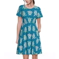 thumbnail image 1 of Disketp Sea Turtle para Vestido de Manga Corta para Mujeres, Vestidos de Verano para Mujeres, Casual y Holgado para la Playa, 1 of 6