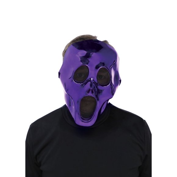 Way to Celebrate Adult Unisex Halloween Purple Loud Ghost Mask Costume Accessory