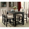 thumbnail image 2 of Furniture of America Sinuata Wood 5-Piece Counter Dining Set in Antique Black, 2 of 11