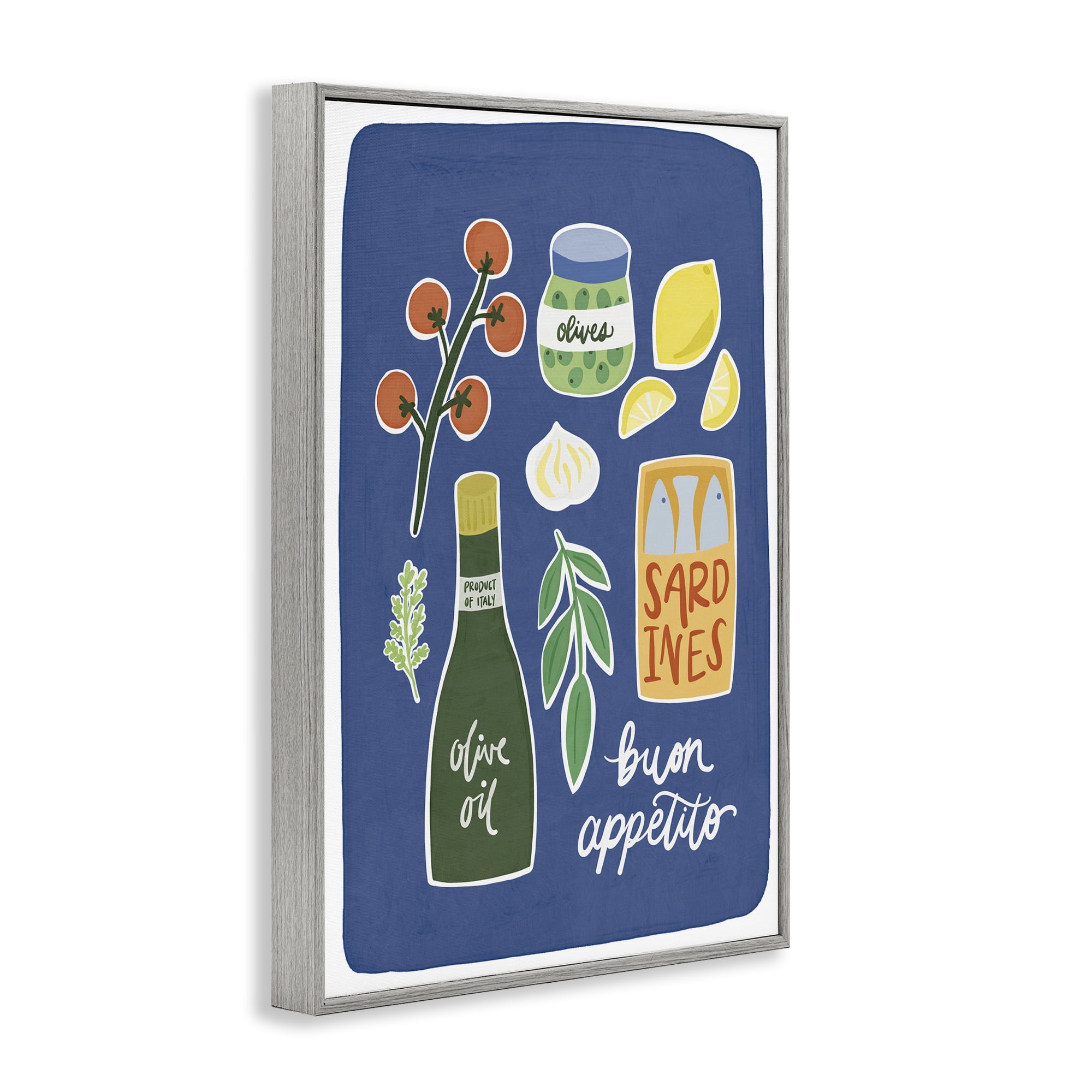 Stupell Industries Italian Kitchen Necessities Gray Framed Giclee Art, design by Amanda Houston