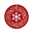 thumbnail image 1 of C Christmas Tree Skirt With Festive Snowflake And Santa Claus Patterns Durable Polyester Material For Covering Tree Base Easy To Clean And Store For Holiday Decoration 1Pc, 1 of 6