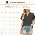 thumbnail image 3 of VDJ Tops for Women Summer Short Sleeve Button Up Solid Tee Shirts Casual Loose Henley Collared Black Shirt Clothing Size XXL, 3 of 10