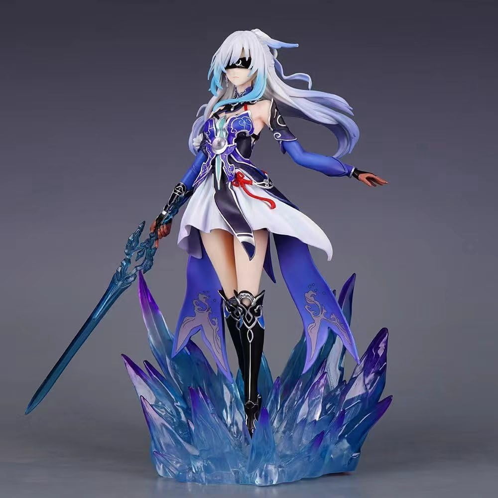 Jingliu Figure, Fighting Standing Jingliu Anime Figures 29cm/11.4inch Character Statue Model Desktop Decoration Ornament Gifts