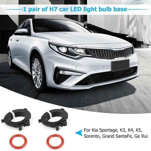 1 par de adaptadores de base de bombilla de faro LED H7 para Sonata QASHQAI KIA
