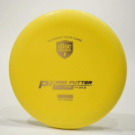Discmania Flex 2 D-Line P2 Disc Golf Putter & Approach Disc Pick Color/Weight [Stamp & Exact Color May Vary] Yellow 173-174 grams