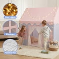 thumbnail image 3 of Wilwolfer Kids Play Tent Toys for 3-12 Years Girls Boys, Baby Playhouse with Star Lights & Carpet Indoor Outdoor (Pink & Gray), 3 of 9