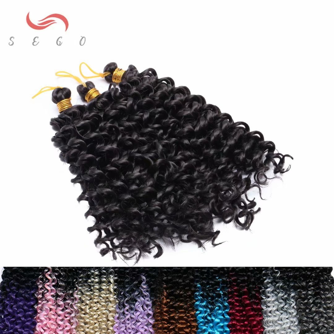 SEGO Jerry Curl Crochet Hair Bundles Marlybob Crochet Hair Kinky Curly  Water Wave Crochet Hair Braids For Women Bohemian Curl Crochet Hair  Extension Black to Light Auburn 3 Bundle 