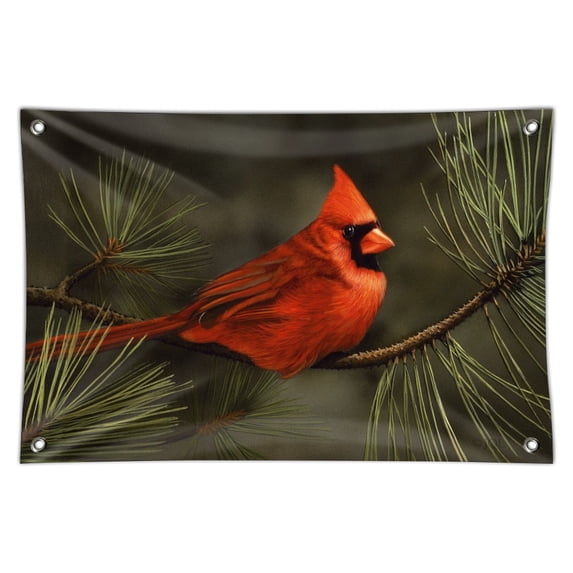 Northern Cardinal Red Pine Perch Home Business Office Sign