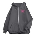 thumbnail image 6 of ZSQDM Women's Hoodies Sweatshirts Long Sleeve Pullover Sweater Breast Cancer Awareness Hoodies for Women Ribbon Graphic Full Zip Up Sweatshirt Oversized Fleece Jackets Clothes Polyester (Xxl), 6 of 7