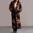 thumbnail image 1 of Puntoco Abrigo de talla grande para mujer Patrón de estilo étnico Manga larga Bolsillos con botones Chaqueta cortavientos con capucha Puntoco Puntoco-3, 1 of 3