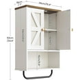 thumbnail image 4 of Bathroom Wall Cabinet, Medicine Cabinet with Open Partition and Towel Bar, Rustic Storage Cabinet with Open and Hidden Storage Space, for Bathroom, Living Room, Kitchen, White and Walnut, 4 of 9