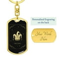 thumbnail image 3 of Tarot Card The Clown Hat Keychain Dog Tag Stainless Steel or 18k Gold, 3 of 16