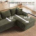 thumbnail image 6 of Lunale Small Modular Sectional Sofa with Movable Chaise, L-Shaped Boneless Cloud Couch for Living Room, Green (Right Facing Chaise), 6 of 9