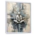 thumbnail image 2 of Designart "Abstract Art For Yoga Meditation In Blue And White I" Yoga Floater Framed Wall Art Living Room, 2 of 5