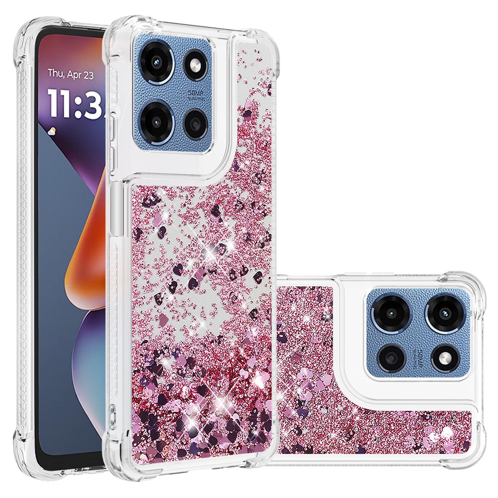Phone Case for Motorola Moto G 5G 2026 / Moto G 5G 2025 Cover Sparkle Glitter Floating Liquid Quicksand Shockproof Soft Silicone TPU Bumper Protective Cover Case, S1