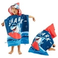 thumbnail image 3 of SYNPOS Baby Kids Bath and Beach Hooded Towel Wrap, 24" x 48", Dark blue Shark, 3 of 8