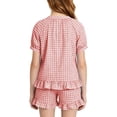 thumbnail image 4 of Amidoa Girls 2 Piece Outfits Summer Clothes Ruffle Sleeve Short Sleeve Cute T-Shirt and Shorts With Pockets Casual Kids Clothing Sets Pink Size 7, 4 of 8