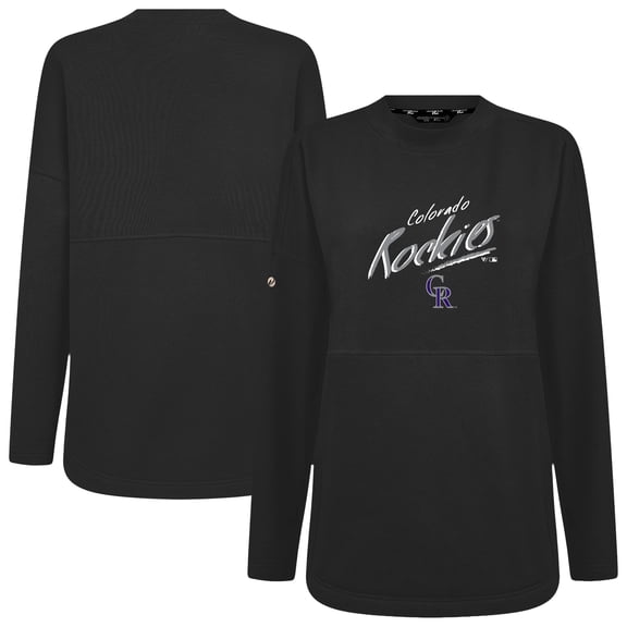 Women's Levelwear Black Colorado Rockies Oversized Beaudry Sizzle Top