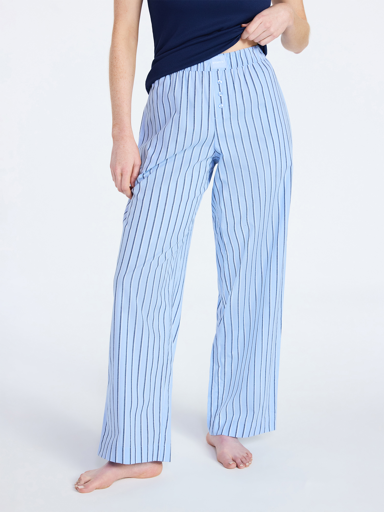 Joyspun Women's Poplin Sleep Pants, 30'' Inseam, Sizes XS-3X