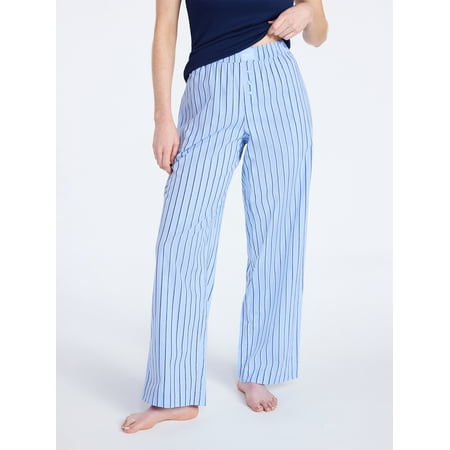 Joyspun Women's Poplin Sleep Pants, 30'' Inseam, Sizes XS-3X