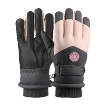 Fleece-Lined Waterproof Ski Gloves Thermal Touchscreen PU Winter Warm Anti-Slip Outdoor Riding Gloves for Men & Women