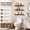 B. Rustic Brown - Americana Farmhouse Style, variant on White Floating Wall Shelves Set of 3, Rustic Wood Shelves with Metal Brackets for Bathroom Kitchen Bedroom Living Room Storage and Decor
