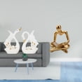 thumbnail image 2 of Estatua de cisne, escultura de mesa de cisne, figura de cisne de , estatua de pensador abstracto, arte en resina cerámica, adecuada para sala, 2 of 8