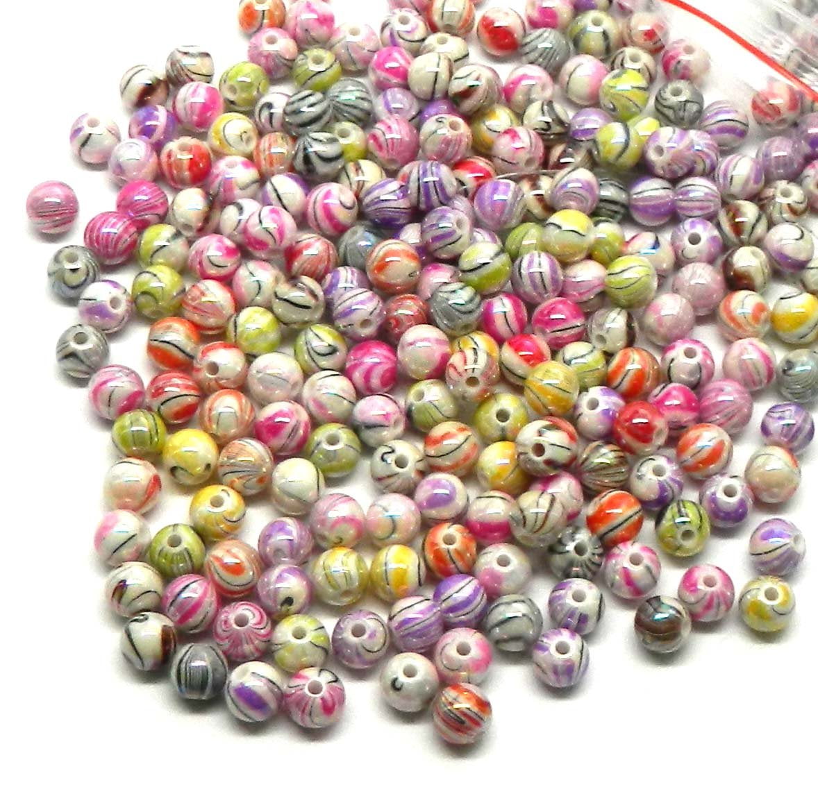 200pc Opaque Acrylic Donut Beads Large Hole Smooth Mini Loose Spacer Beads 8x6mm 