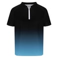 thumbnail image 4 of Dovford Zipper Polo Shirts for Men Short Sleeve Slim Fit Shirts Casual Stretch Gradient Color Zip Shirt, 4 of 4