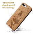 thumbnail image 3 of Case Yard Wooden Case Outside Soft TPU Silicone Slim Fit Shockproof Wood Phone Cover for Girls Boys Men and Women Supports Wireless Charging Mermaid on the Moon Design case for iPhone-8-Plus, 3 of 7