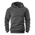 thumbnail image 4 of Men's Hoodies Pullover 3X Solid-Color Fashionable Warm Embroidered Pocket Long Sleeve Hooded Sweatshirt, 4 of 6