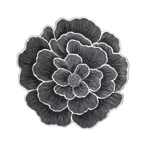 Basiess Round Placemats, Kitchen Dining Decor, Pressed Vinyl Rose Gold Table Mats for Holiday, Wedding, Party, Easy Clean, Non-Slip, Elegant Centerpiece Black