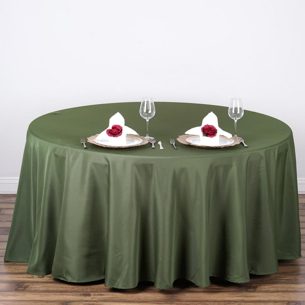 BalsaCircle 10 pcs 108 inch Willow Green Round Polyester Tablecloths