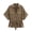 Brown, variant on Summer Shirts for Women Safari Style Casual Short Sleeve Lapel Top Solid Color V Neck Zipper Bottom Drawstring Linen Shirt, Brown M