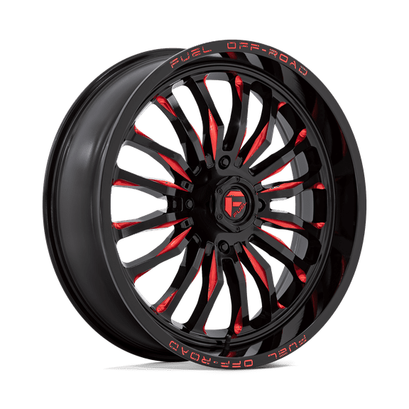 Fuel UTV Cast Aluminum Rim D822 22X7 4X137 G-BLK MILL-RED 13MM, D8222270A644